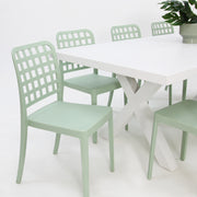 Ravenne Frankie Armless 9pc Dining Set - White Green